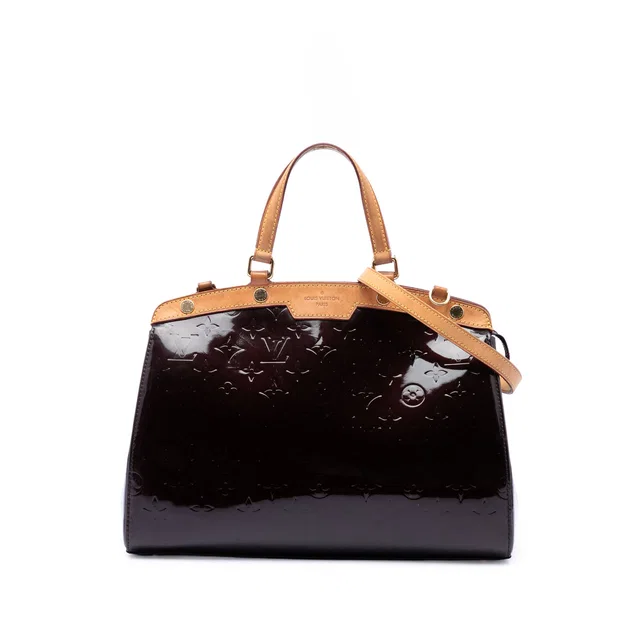 Purple Louis Vuitton Monogram Vernis Brea PM Satchel in Purple Leather from Designer Revival