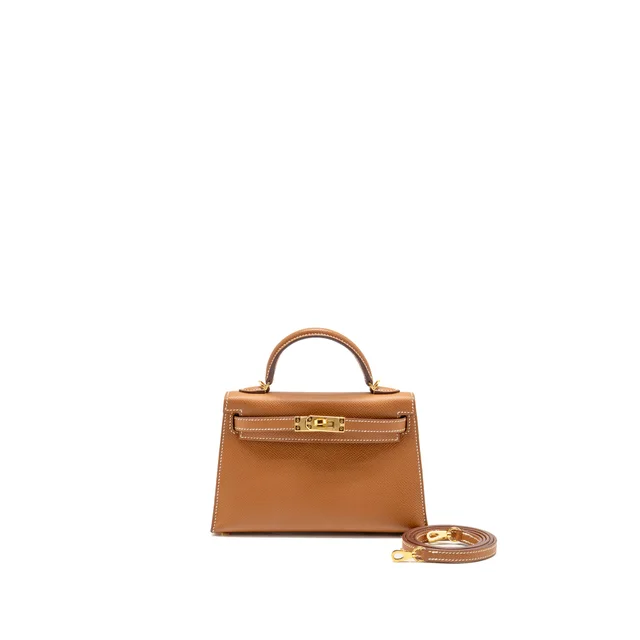 Hermès Mini Kelly II Epsom gold GHW Stamp U in Gold Epsom leather from EMIER