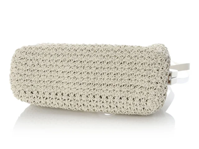 Bottega Veneta White Rubber Crochet The Point Bag in White Woven leather from Ann's Fabulous Finds, photo 6 of 9