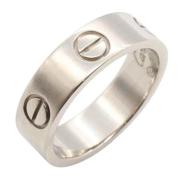 Cartier Love Au750 White Gold Ring Size 52 in White from LuxUness