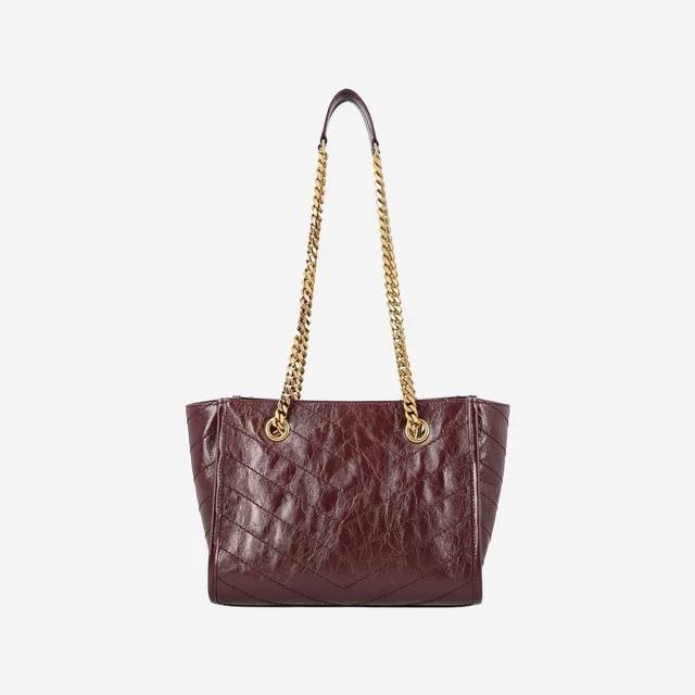 Saint Laurent Niki Shoulder Bag — Bordeaux Leather in Burgundy Leather from HEWI
