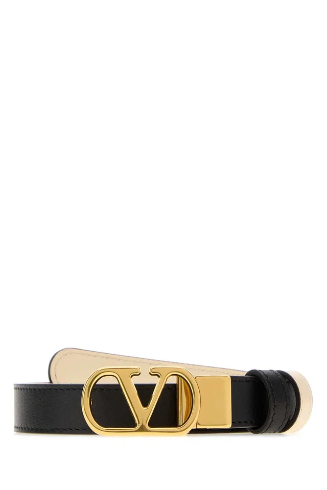 Valentino Garavani Reversibile Belt — Black in Black Leather from HEWI