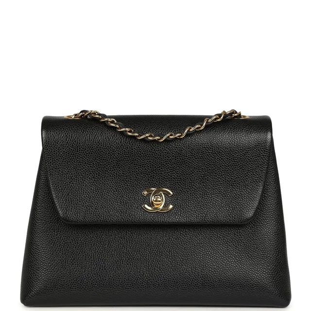 Chanel Vintage Medium Shoulder Bag Black Caviar Gold Hardware in Black Caviar leather from Madison Avenue Couture