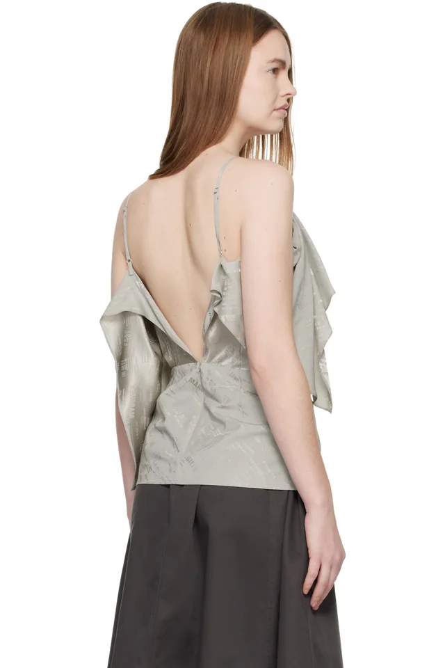 MM6 Maison Margiela Gray Folded Jacquard Camisole, photo 3 of 4 from SSENSE