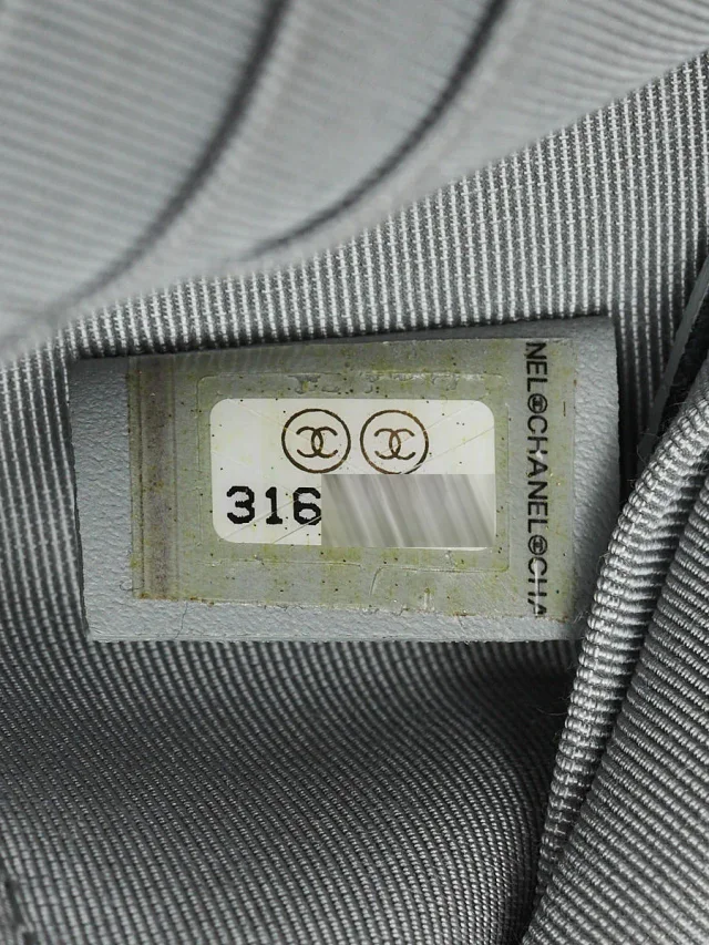 Grey Quilted Satin Chanel 19 Small O-Case VIP Zip Pouch in Grey Satin from Yoogis, photo 2 of 10