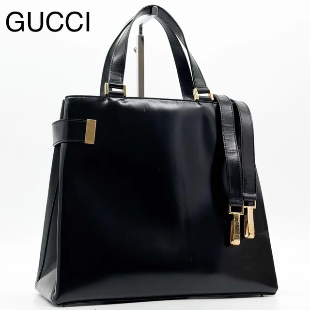 Gucci Tom Ford Era Handbag Vintage Black 2-Way in Black Patent leather from The Reluxe