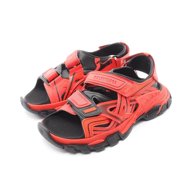 Balenciaga Track Leather Fabric Sandals in Leather from LuxUness