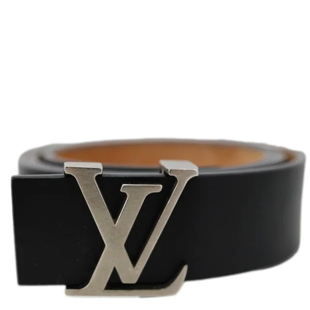 Louis Vuitton Initiales Leather Belt Size 85/34 Black in Black Leather from Dallas Designer Handbags