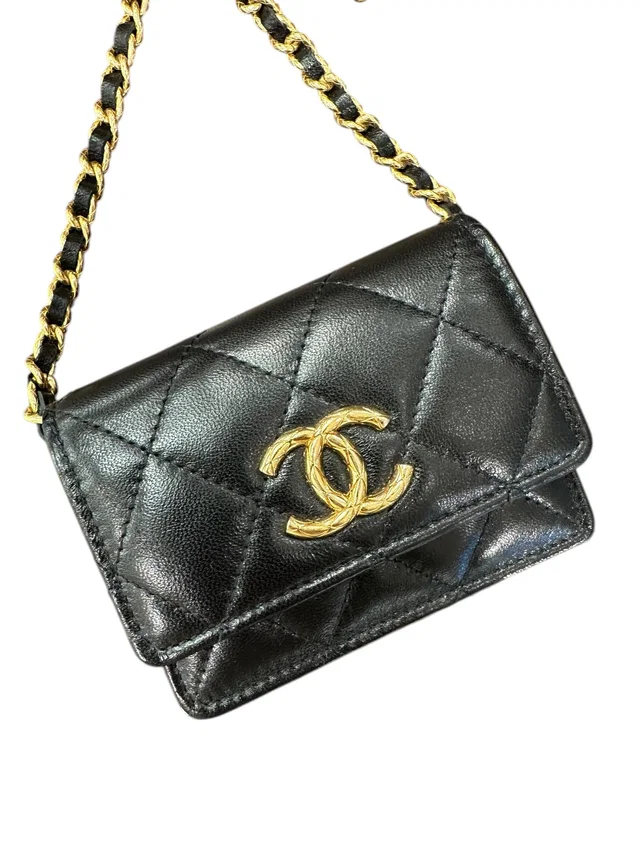 Chanel Card Holder with Chain to Crossbody and with GHW 23C from Luxury Promise