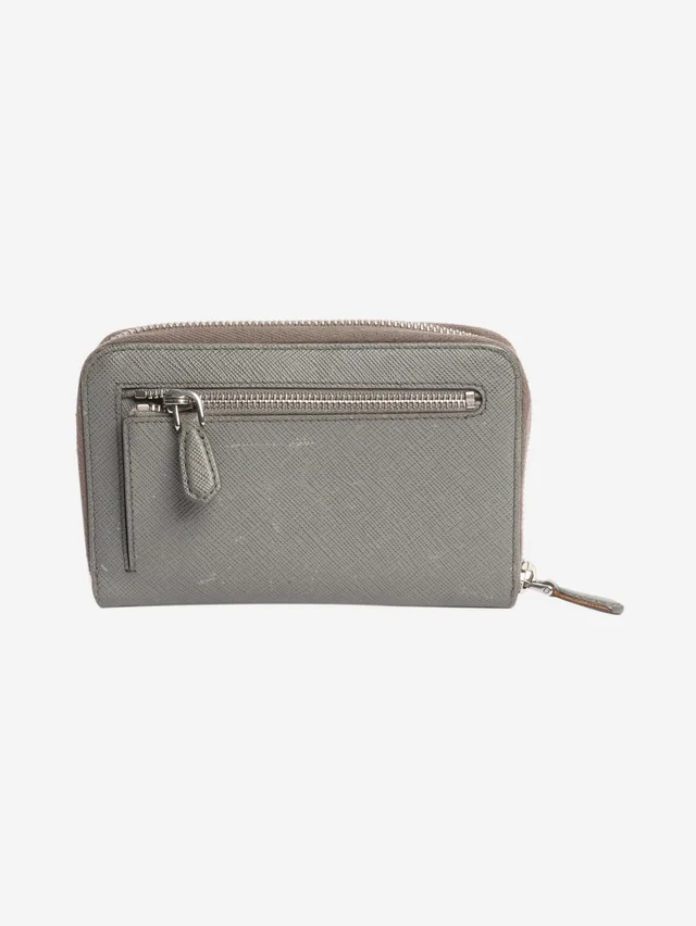 Prada Grey Saffiano zip wallet in Grey Saffiano leather from Sign of the Times, photo 2 of 2