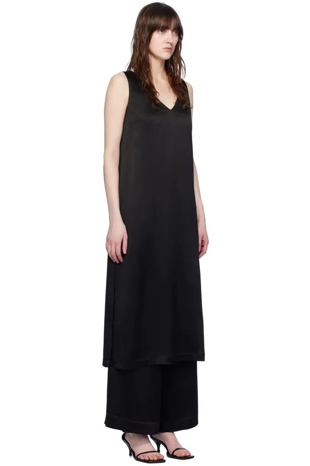 Elleme Black V-Neck Midi Dress, photo 2 of 4 from SSENSE