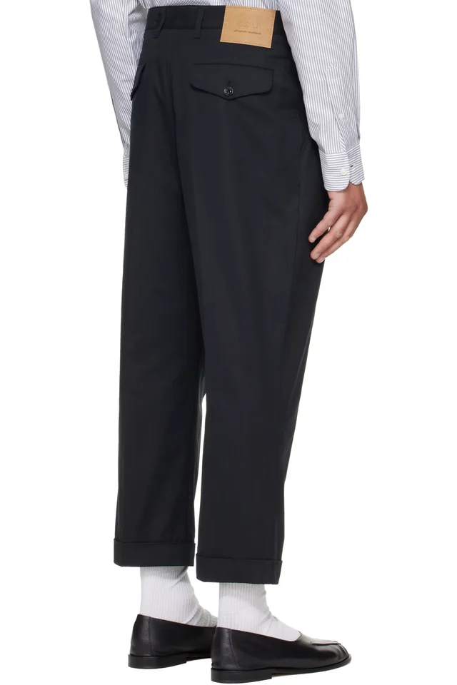 AMI Paris Black Cotton Carrot Oversized Trousers, photo 3 of 4 from SSENSE
