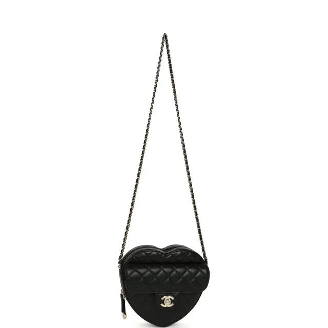 Chanel CC In Love Large Heart Bag in Black Lambskin from Madison Avenue Couture, photo 6 of 9