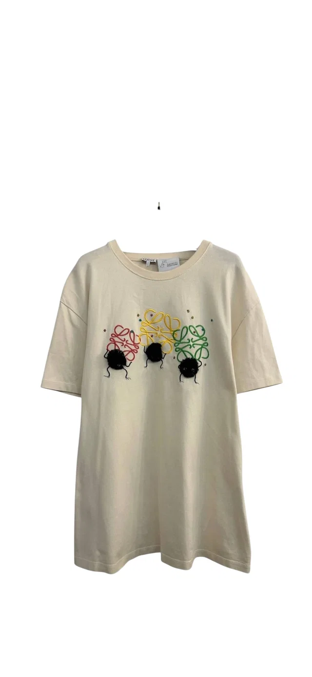 Loewe x Sprited Away Anagram T-shirt Cream Sz L in White from Luxury Promise