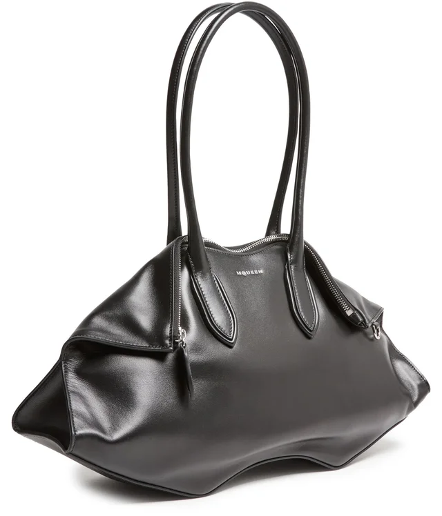 MCQUEEN Manta handbag in Black Calf leather, photo 3 of 8 from 24S (US)