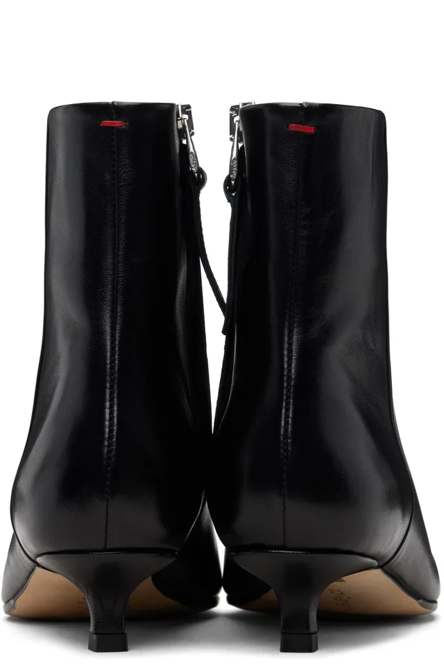 Aeyde Black Sofie Leather Ankle Boots, photo 2 of 3 from SSENSE