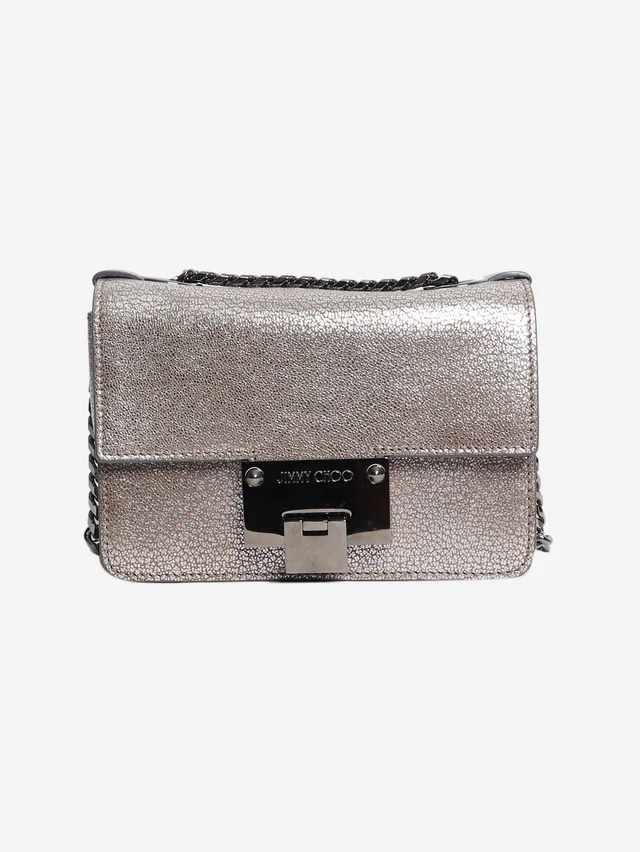 Jimmy Choo Silver Rebel cross-body bag in Silver Leather from Sign of the Times