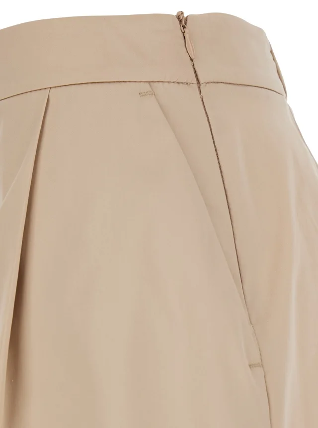 LEPLAIN Beige Shorts with Semi-Elasticated Waist and Side Closure in Cotton Blend Women in Beige 66% Cotton 30% Nylon 4% Elastane, photo 5 of 5 from Gaudenzi Boutique
