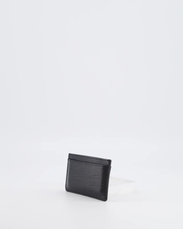Epi Leather Cardholder with LV Logo Stamp Detail in Black Leather from Sellier, photo 2 of 10