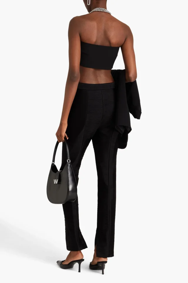 Alexander Wang Fringed Mesh Leggings in Black, photo 3 of 4 from THE OUTNET
