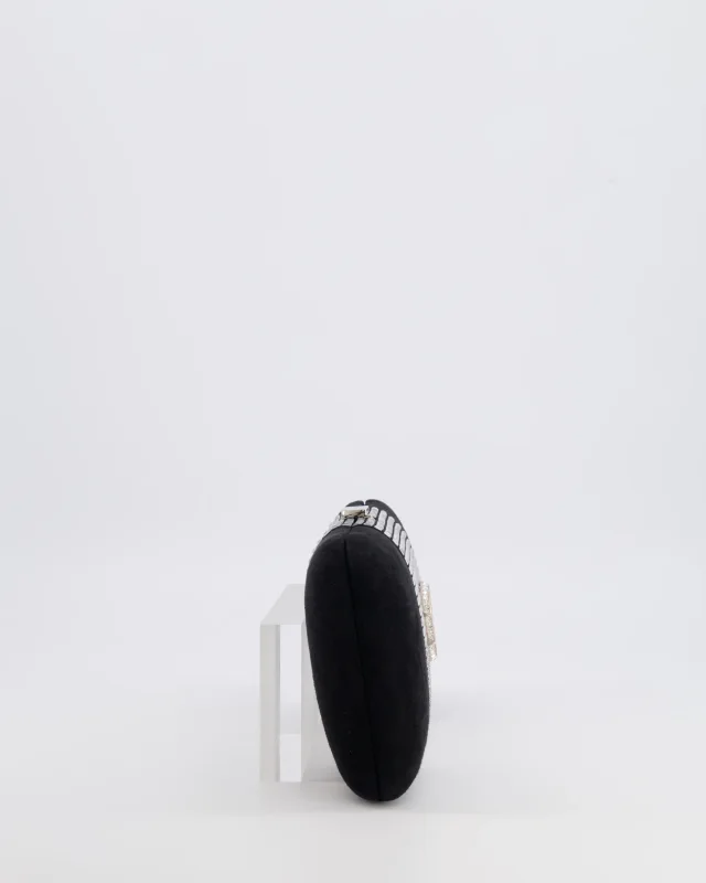 Chanel 2015 Paris-Dubai Black Suede Strass Crystal Clutch Bag with Crystal Embellished CC Logo in Black Suede from Sellier, photo 5 of 21