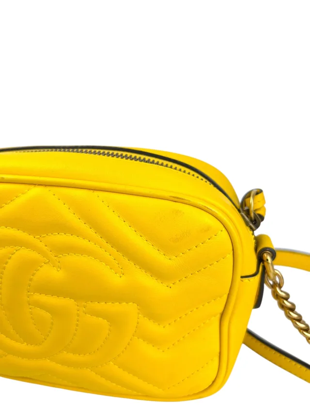 Gucci Mini Marmont Camera Bag in Yellow Leather from Season 2 Consign, photo 2 of 3