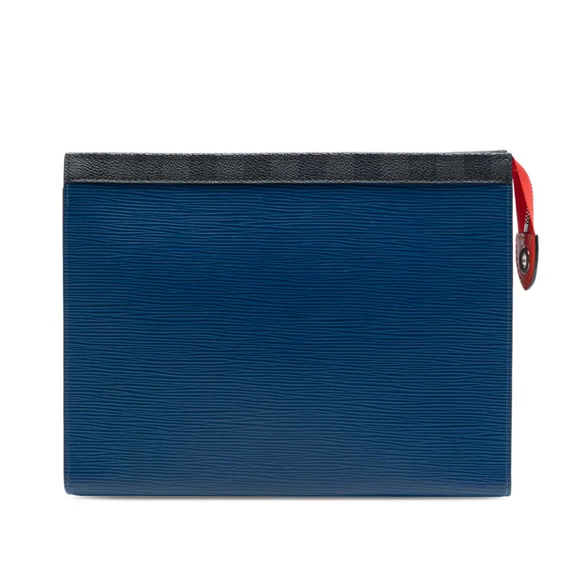 Blue Louis Vuitton Epi Pochette Voyage MM Clutch Bag in Blue Leather from Designer Revival