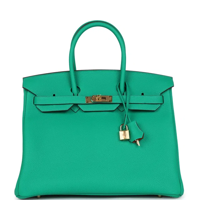 Hermès Special Order (HSS) Birkin 35 Menthe Verso Togo Gold Hardware in Togo leather from Madison Avenue Couture