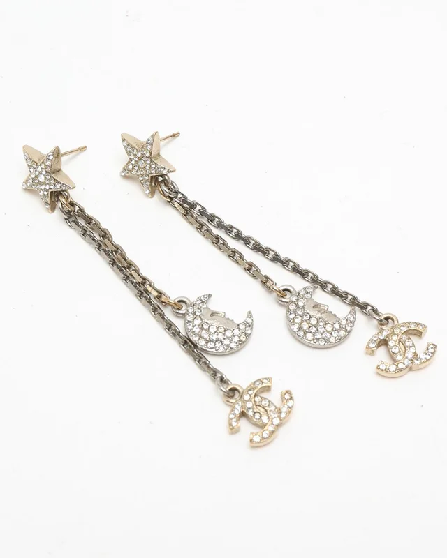 Chanel Star Moon Rhinestone Earrings from A Retro Tale, photo 2 of 3