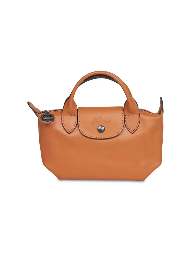 Longchamp Top Handle Bag — Brown Calf Leather in Brown Calfskin from HEWI