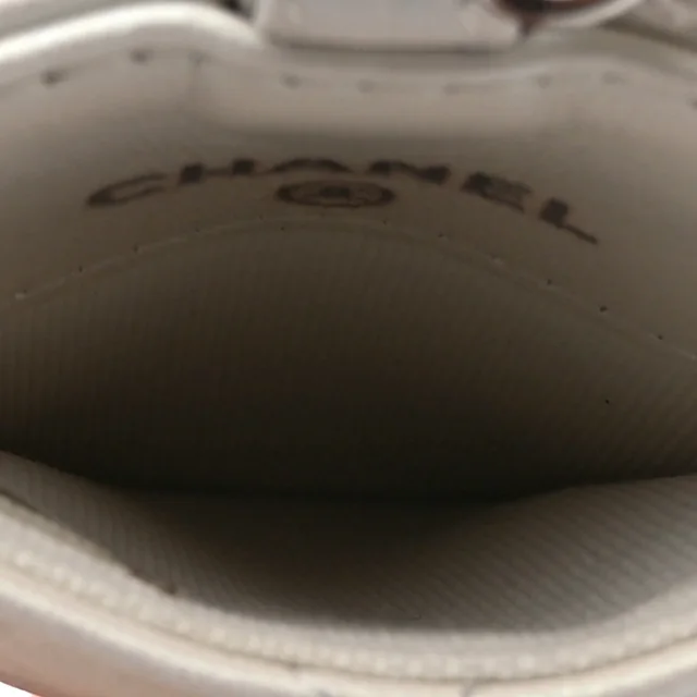 Chanel Iridescent Lambskin Quilted Coco Bow Card Holder On Chain White in White Lambskin from FASHIONPHILE, photo 5 of 9