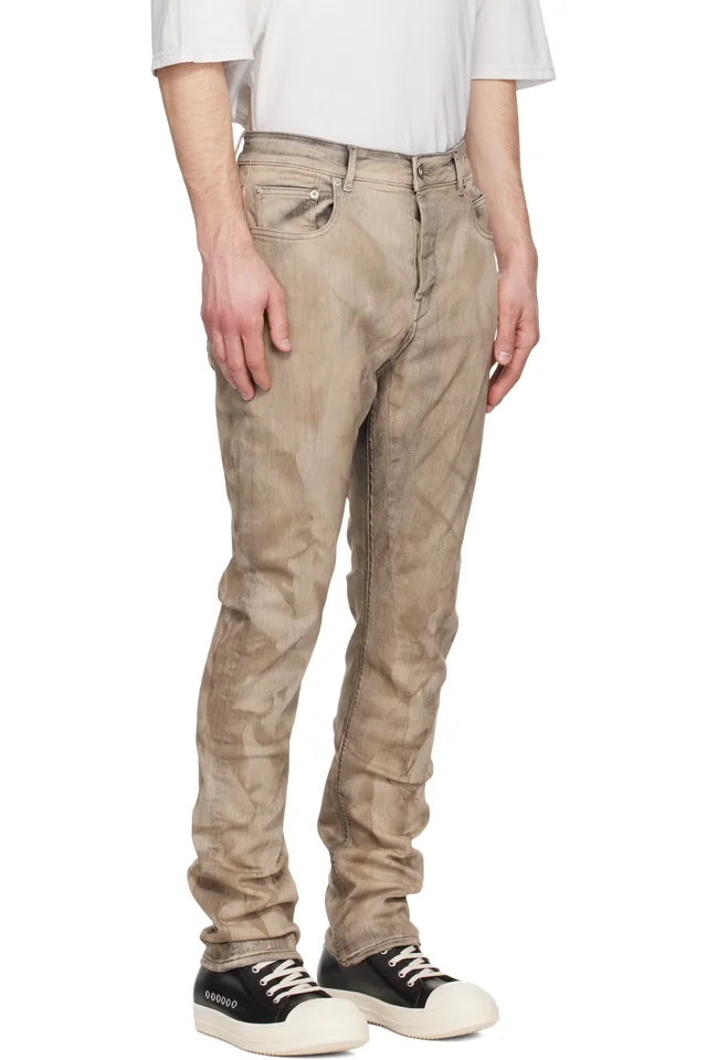 Rick Owens DRKSHDW Gray Temple Detroit Cut Jeans, photo 2 of 4 from SSENSE