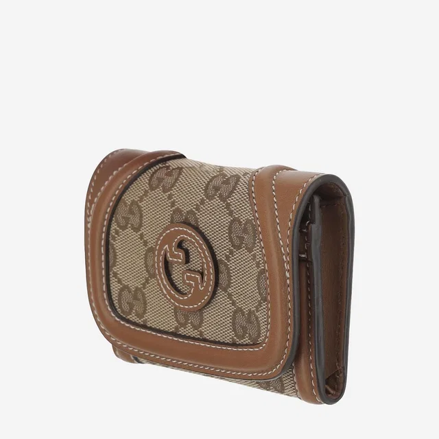 Gucci Blondie Card Case — Beige Polyester Wallets & Purses in Beige Canvas from HEWI