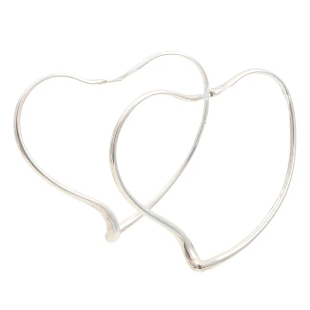 Tiffany & Co. SV925 Open Heart Earrings Silver in Silver from VINTAGE QOO TOKYO