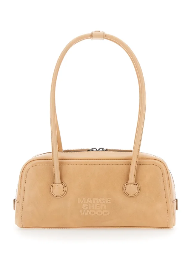 Margesherwood Shoulder Bag 'SOFT BOSTON EW' Beige with Elegant Leather Details in Beige COW LEATHER 100% from Gaudenzi Boutique, photo 1 of 1