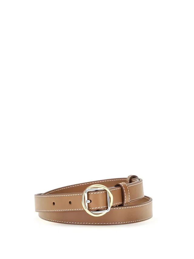 Jacquemus Belt — Brown Calf Leather Bos Taurus in Brown Calfskin from HEWI