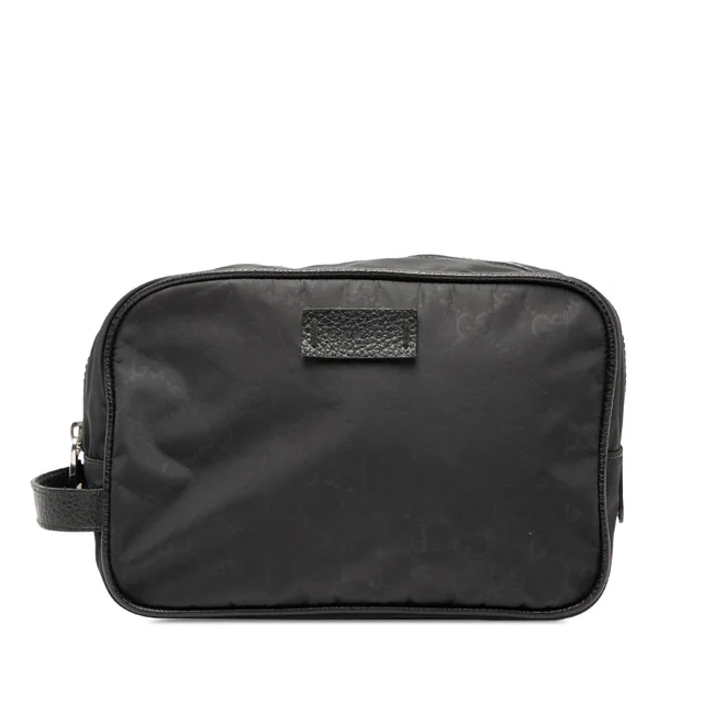 Black Gucci GG Nylon Toiletry Pouch in Black Nylon from Designer Revival