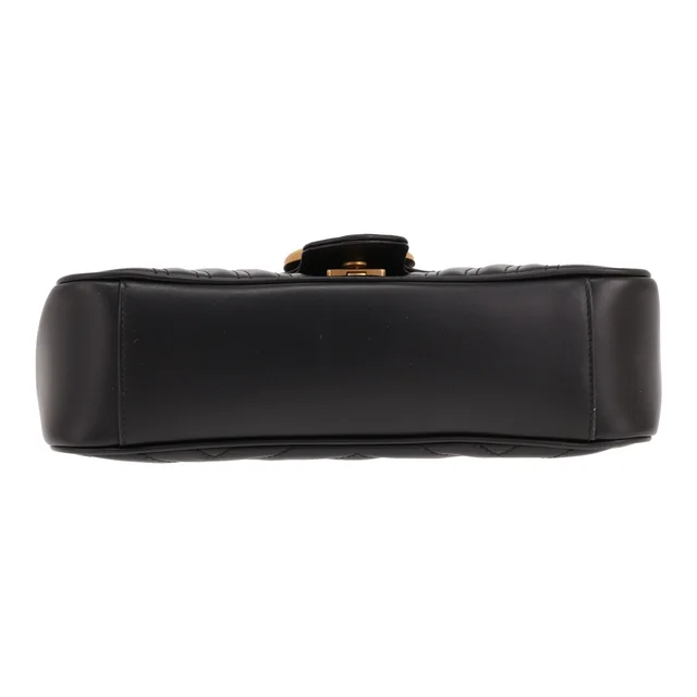 Gucci GG Marmont shoulder bag in black quilted leather in Black Leather from Collector Square, photo 3 of 5