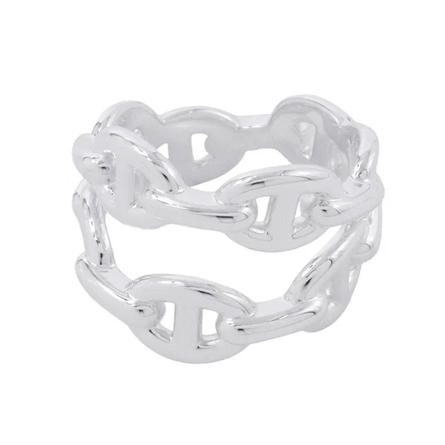 Hermès Chaine d'Ancre Double Row Ring Size 53 SV925 from GALLERY RARE