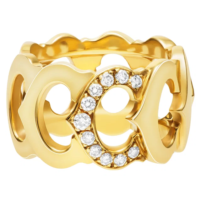 "C de Cartier' ring in 18k with single set with app. 0.30 cts in diamonds in Yellow Gold from Gray And Sons