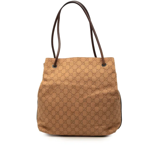 Brown Gucci GG Canvas Gifford Tote in Brown Canvas from Designer Revival