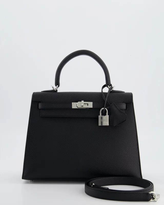 Hermès Kelly 25 Sellier Bag in Black Epsom leather from Sellier