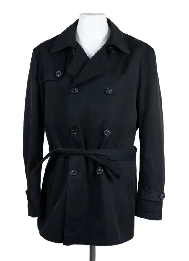 Burberry Short Trenchcoat Black Size: XXL in Black Cotton from Oxfam Online Shop