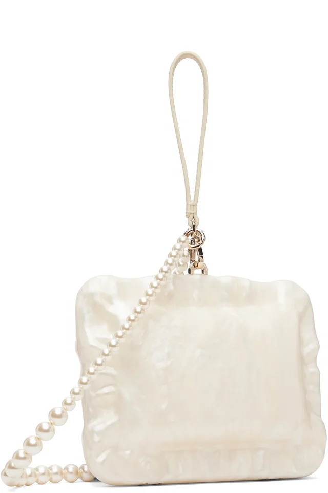 Simone Rocha White Pearl Crossbody Pillowcase Bag, photo 2 of 4 from SSENSE