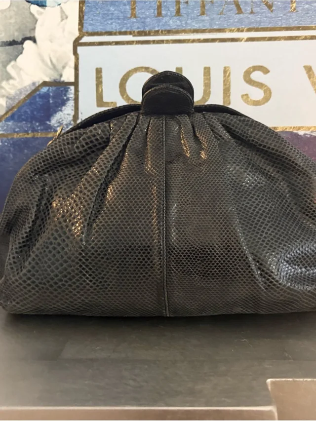 Judith Leiber Vintage Gray Snakeskin Textured Clutch in silver|gray from Poshmark, photo 1 of 1