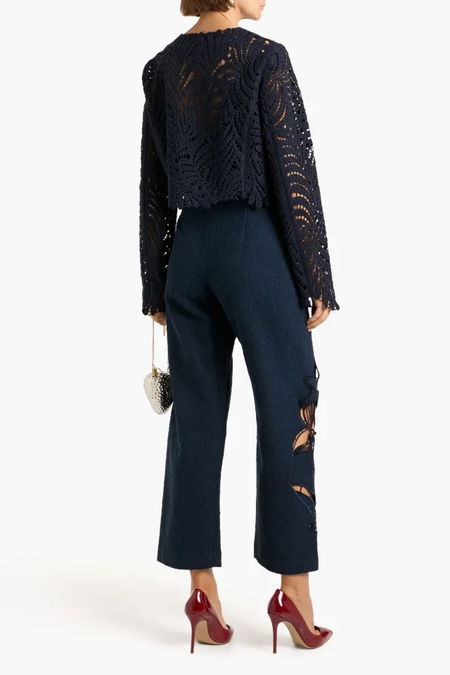 Oscar de la Renta Laser-Cut Wool-Blend Tweed Jacket, photo 3 of 4 from THE OUTNET