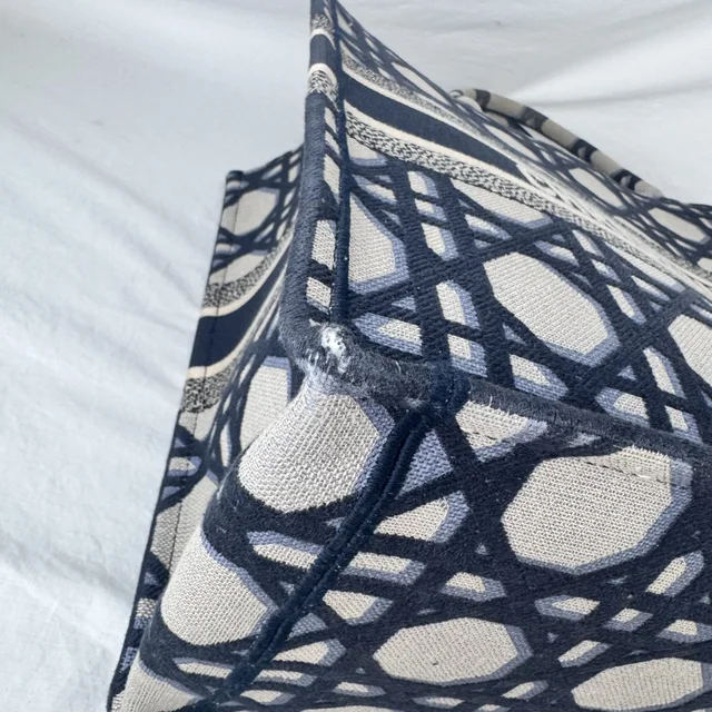 Dior Large Book Tote Bag in Canvas, Embroidered, macrocannage from Reowned, photo 7 of 10