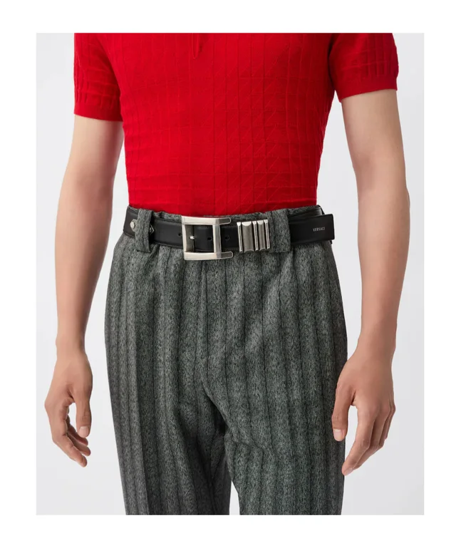 Versace Textured Buckle Leather Belt, photo 3 of 6 from SENSER