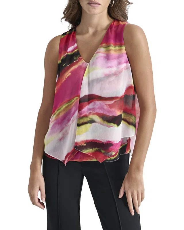 DKNY V-Neck Sleeveless Top, image 1 of 1 from Gilt