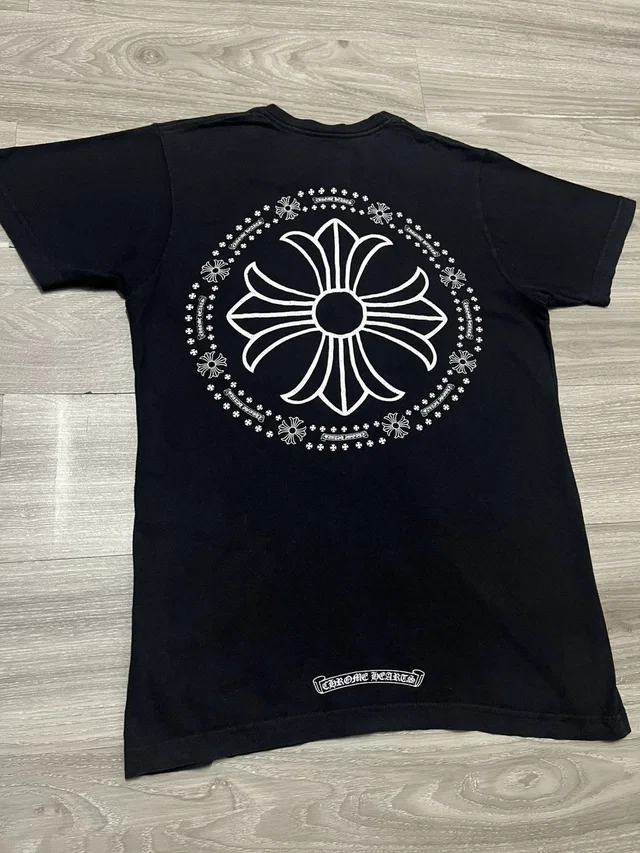 Jumbo Cross Chrome Hearts Tee in black from Grailed